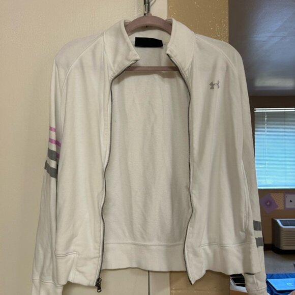 Under Armour Cream Zip-Up Jacket - Picture 1 of 2